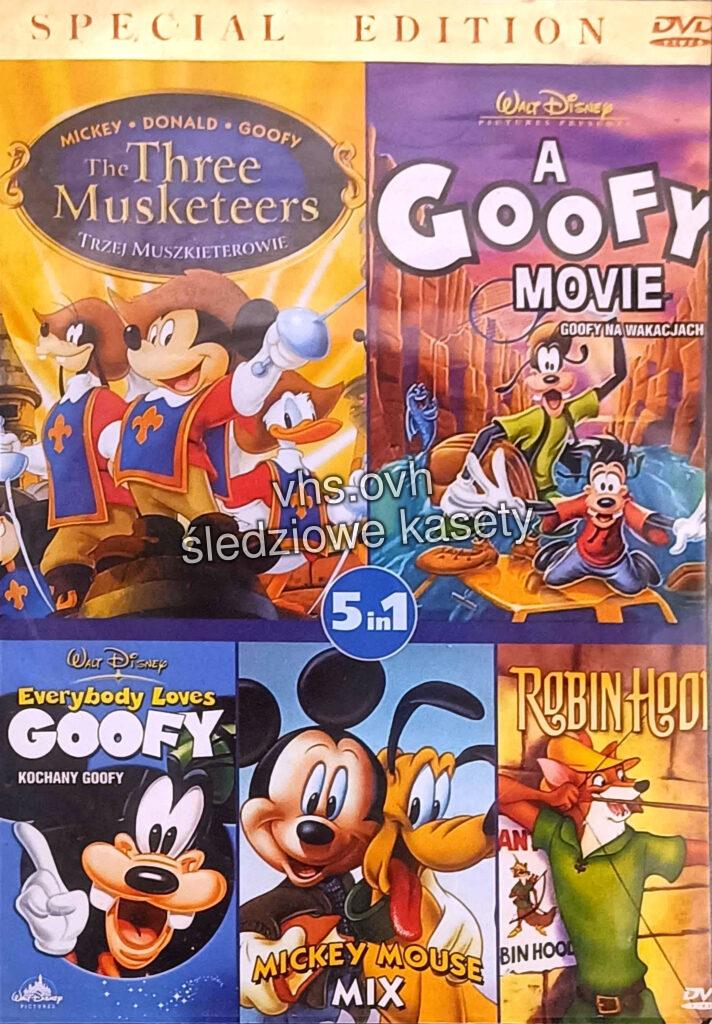 DVD346 5 in 1: Trzej muszkieterowie/Goofy na wakacjach/Kochany Goofy/Mickey Mouse Mix/Robin Hood